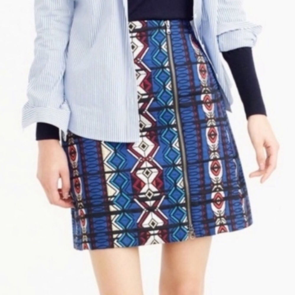 J. Crew Zip Windowpane Jacquared Mini Skirt!
